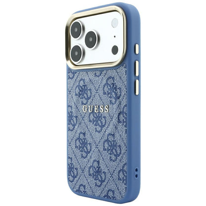 MagSafe-etui til Apple iPhone 18 Pro / 17 Pro, Guess, 4G Embossed Classic, Blå