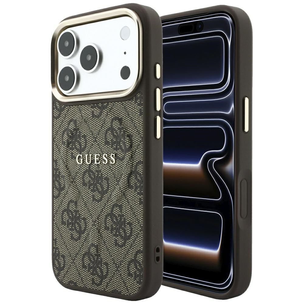 MagSafe-etui til Apple iPhone 18 Pro / 17 Pro, Guess, 4G Præget Classic, Brun