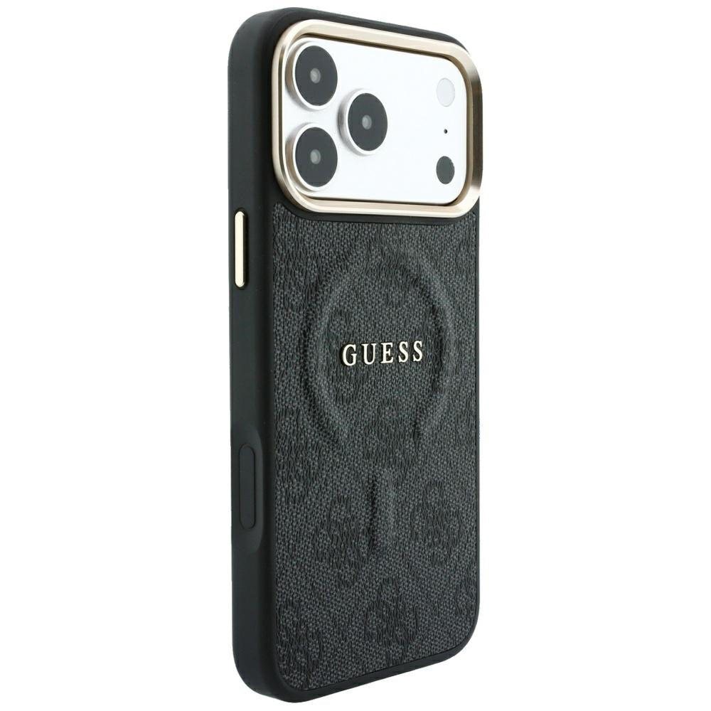 MagSafe-etui til Apple iPhone 18 Pro / 17 Pro, Guess, 4G Embossed Classic, Sort