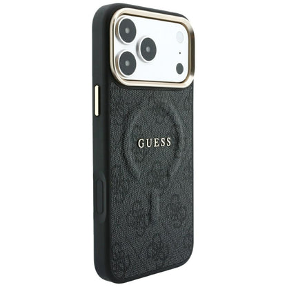 MagSafe-etui til Apple iPhone 18 Pro / 17 Pro, Guess, 4G Embossed Classic, Sort