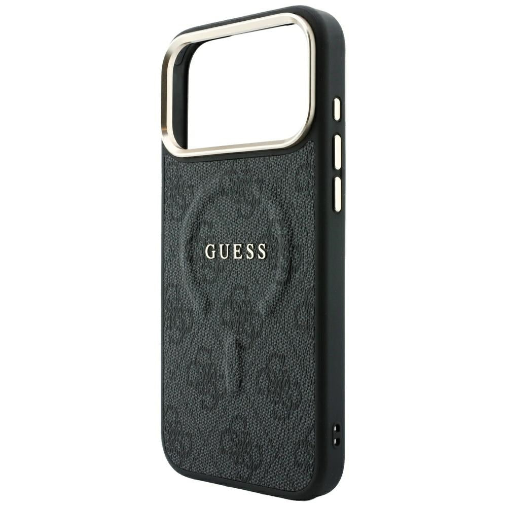 MagSafe-etui til Apple iPhone 18 Pro / 17 Pro, Guess, 4G Embossed Classic, Sort