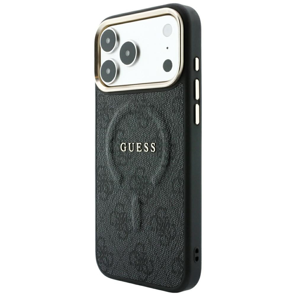 MagSafe-etui til Apple iPhone 18 Pro / 17 Pro, Guess, 4G Embossed Classic, Sort