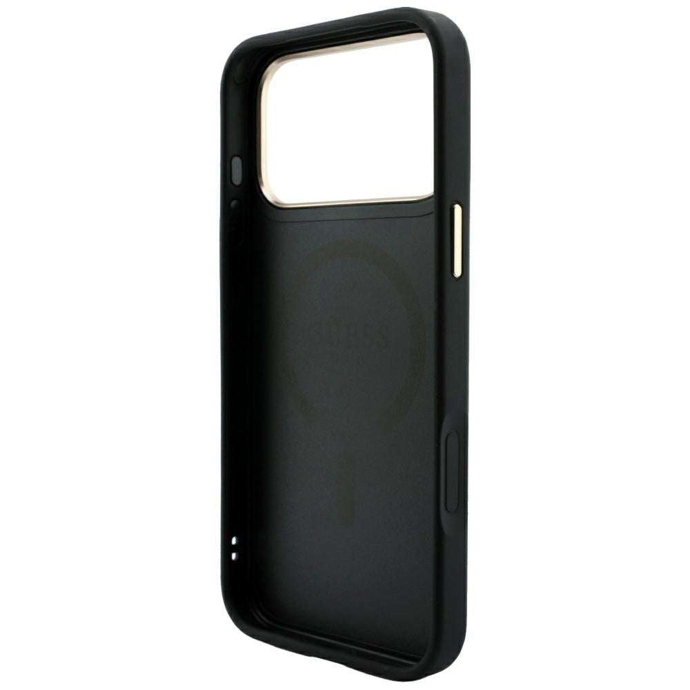 MagSafe-etui til Apple iPhone 18 Pro / 17 Pro, Guess, 4G Embossed Classic, Sort