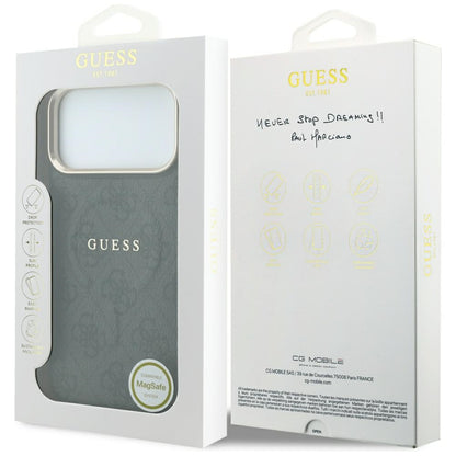 MagSafe-etui til Apple iPhone 18 Pro / 17 Pro, Guess, 4G Embossed Classic, Sort