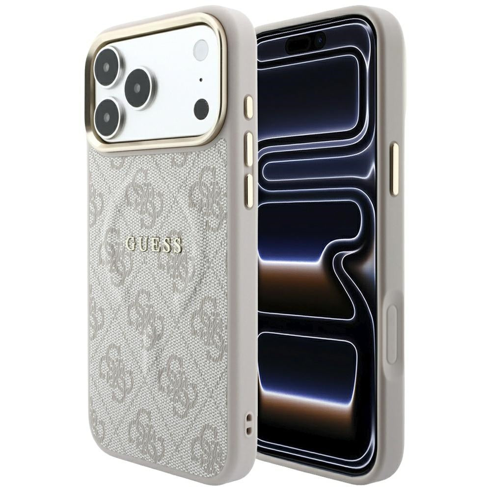 MagSafe-etui til Apple iPhone 18 Pro / 17 Pro, Guess, 4G Embossed Classic, Lyserød