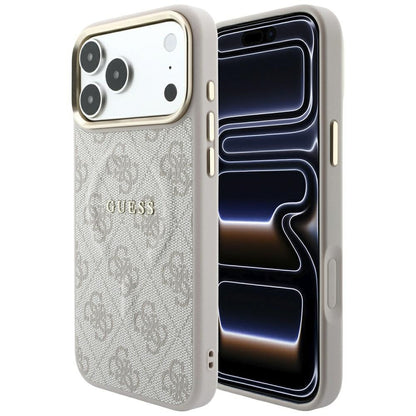 MagSafe-etui til Apple iPhone 18 Pro / 17 Pro, Guess, 4G Embossed Classic, Lyserød