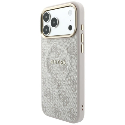 MagSafe-etui til Apple iPhone 18 Pro / 17 Pro, Guess, 4G Embossed Classic, Lyserød