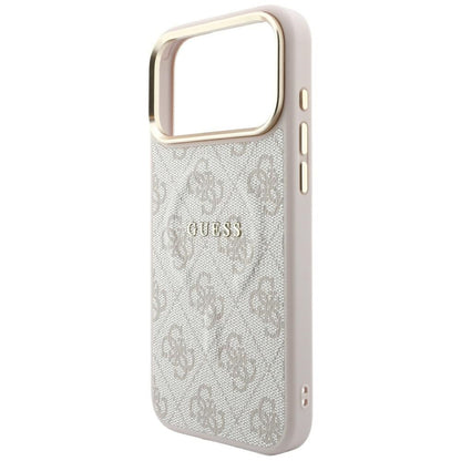 MagSafe-etui til Apple iPhone 18 Pro / 17 Pro, Guess, 4G Embossed Classic, Lyserød