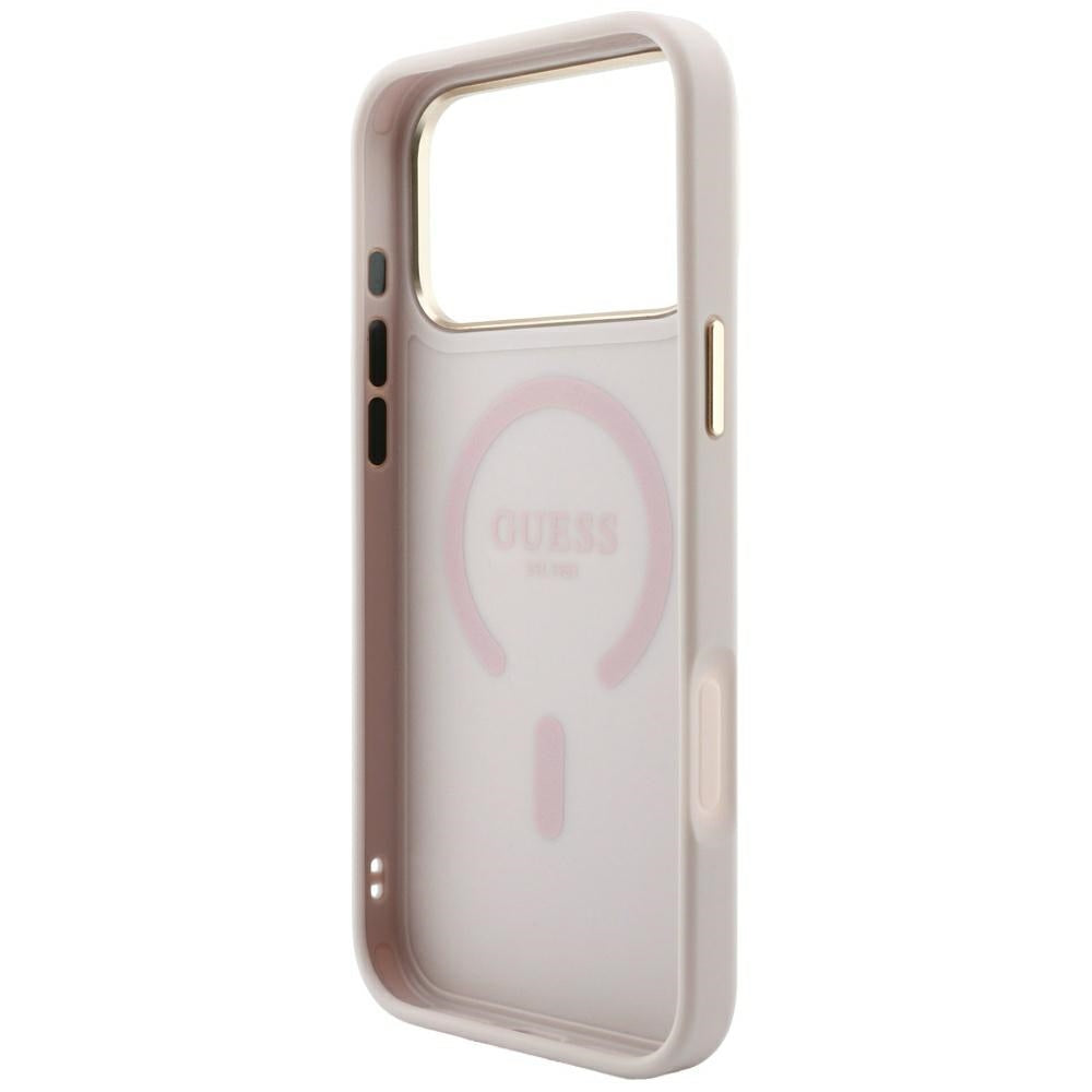 MagSafe-etui til Apple iPhone 18 Pro / 17 Pro, Guess, 4G Embossed Classic, Lyserød