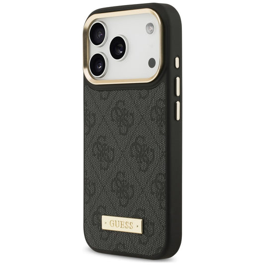 MagSafe-cover til Apple iPhone 18 Pro / 17 Pro, Guess, 4G Logo Plate, sort