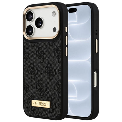 MagSafe-cover til Apple iPhone 18 Pro / 17 Pro, Guess, 4G Logo Plate, sort