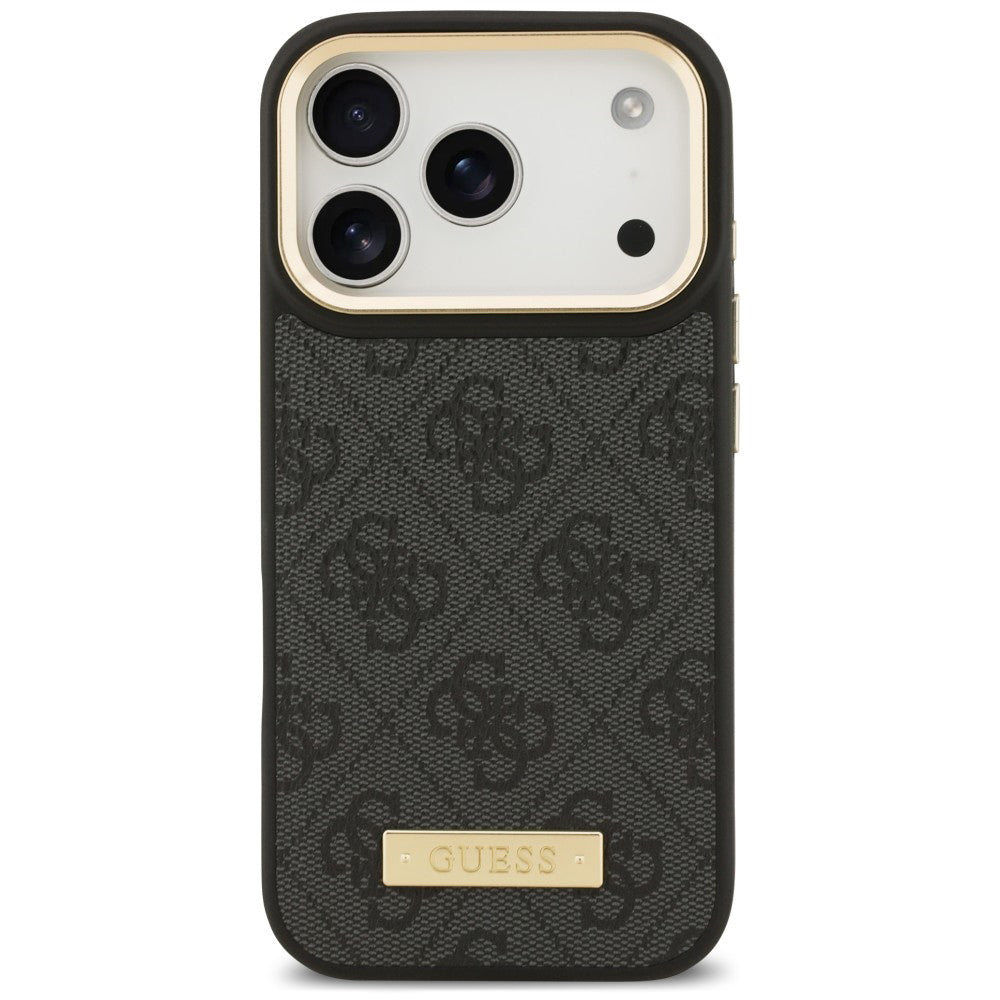 MagSafe-cover til Apple iPhone 18 Pro / 17 Pro, Guess, 4G Logo Plate, sort
