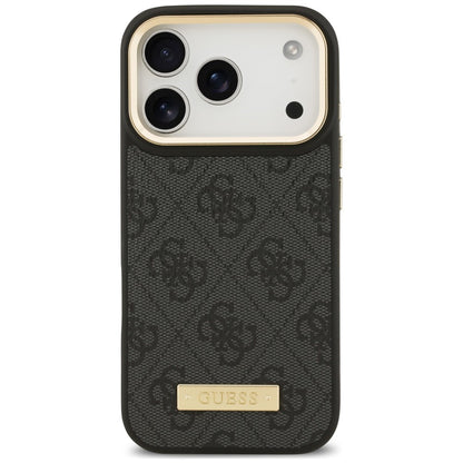 MagSafe-cover til Apple iPhone 18 Pro / 17 Pro, Guess, 4G Logo Plate, sort