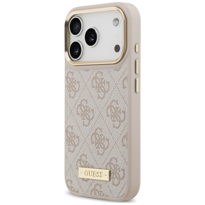 MagSafe-cover til Apple iPhone 18 Pro / 17 Pro, Guess, 4G Logo Plate, lyserød