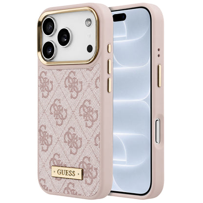 MagSafe-cover til Apple iPhone 18 Pro / 17 Pro, Guess, 4G Logo Plate, lyserød