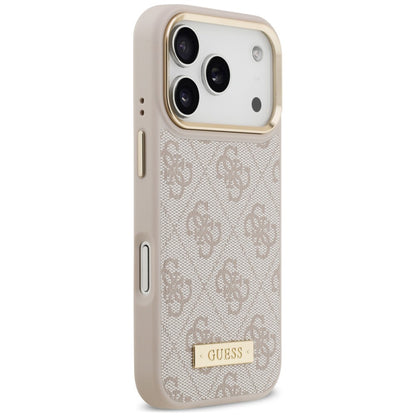 MagSafe-cover til Apple iPhone 18 Pro / 17 Pro, Guess, 4G Logo Plate, lyserød