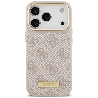 MagSafe-cover til Apple iPhone 18 Pro / 17 Pro, Guess, 4G Logo Plate, lyserød