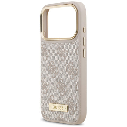 MagSafe-cover til Apple iPhone 18 Pro / 17 Pro, Guess, 4G Logo Plate, lyserød