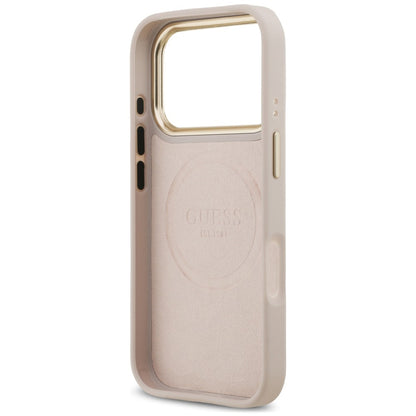 MagSafe-cover til Apple iPhone 18 Pro / 17 Pro, Guess, 4G Logo Plate, lyserød
