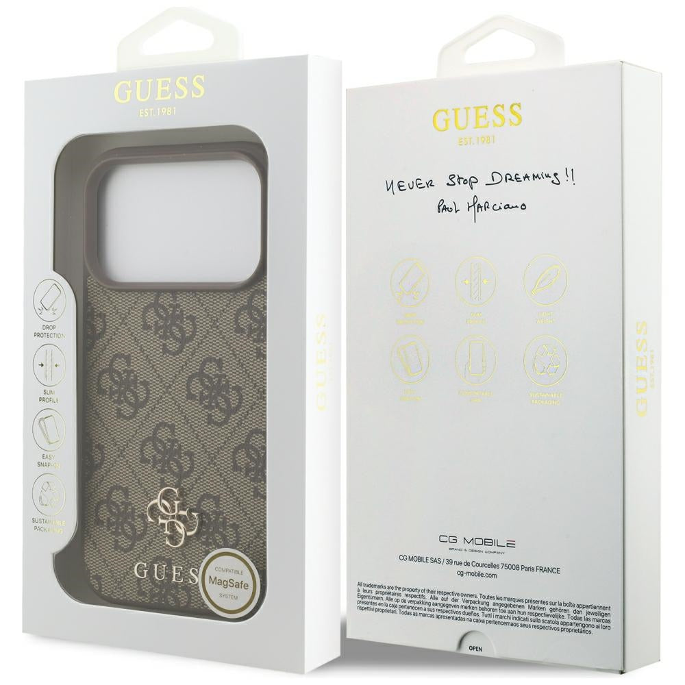MagSafe-etui til Apple iPhone 18 Pro / 17 Pro, Guess, 4G Small and Classic, Brun