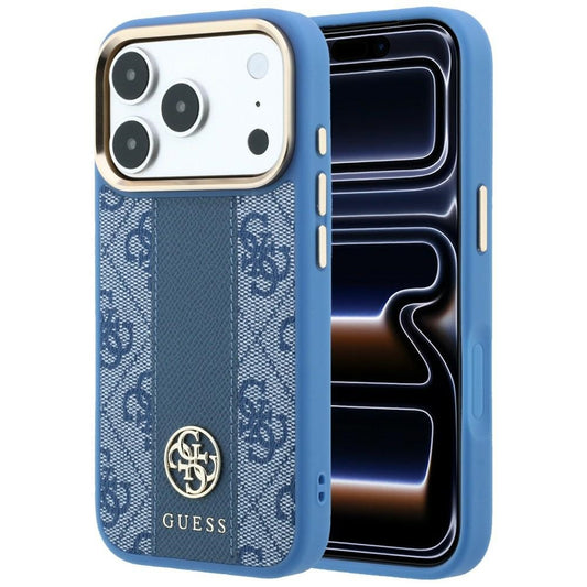MagSafe-etui til Apple iPhone 18 Pro / 17 Pro, Guess, 4G Stripe Round Classic Logo, Blå