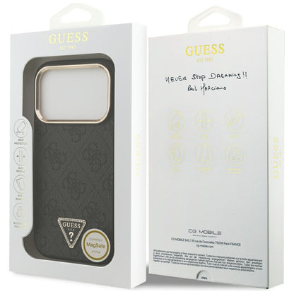 MagSafe-etui til Apple iPhone 18 Pro / 17 Pro, Guess, 4G Triangle Logo, Sort