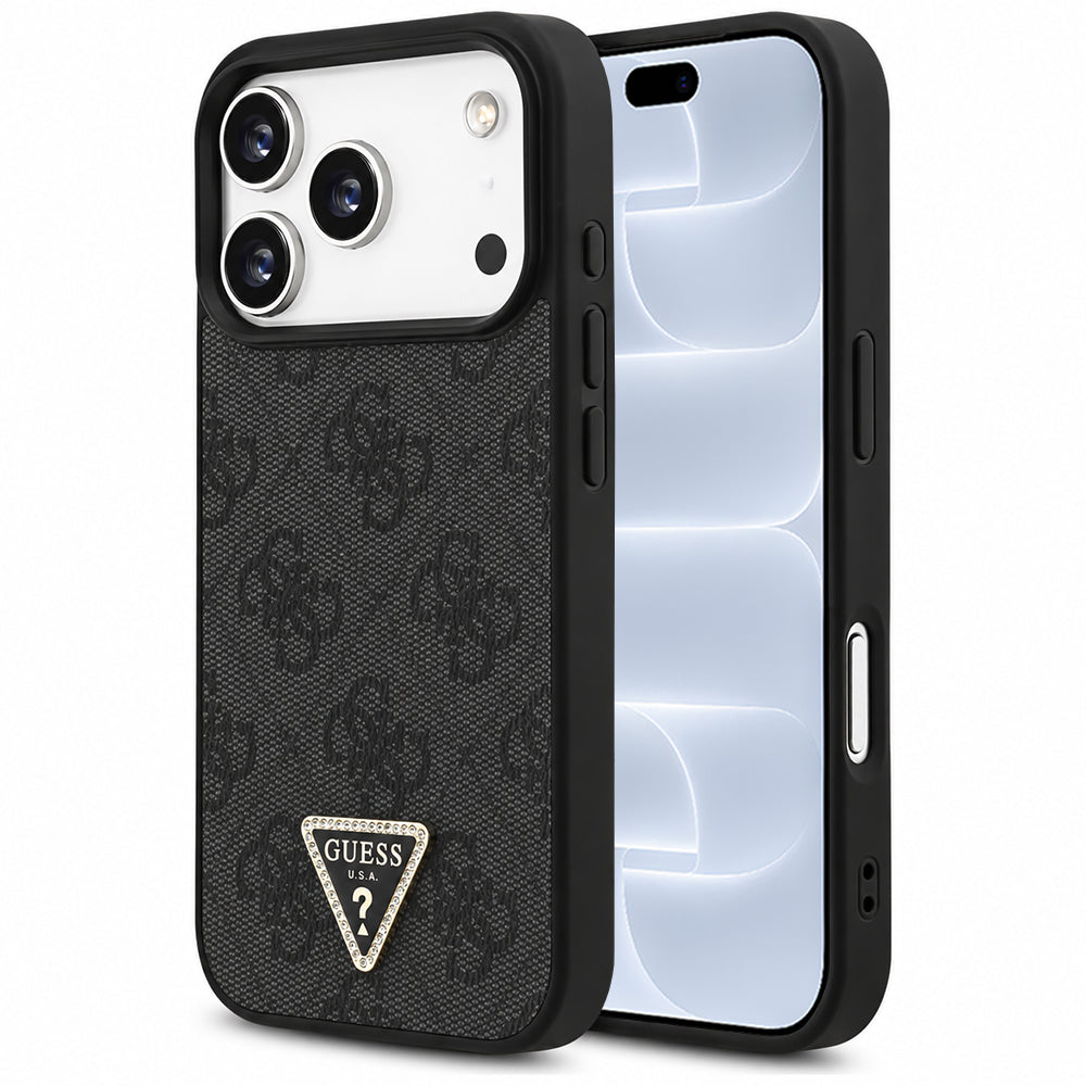 MagSafe-etui til Apple iPhone 18 Pro / 17 Pro, Guess, 4G Triangle Strass, Sort