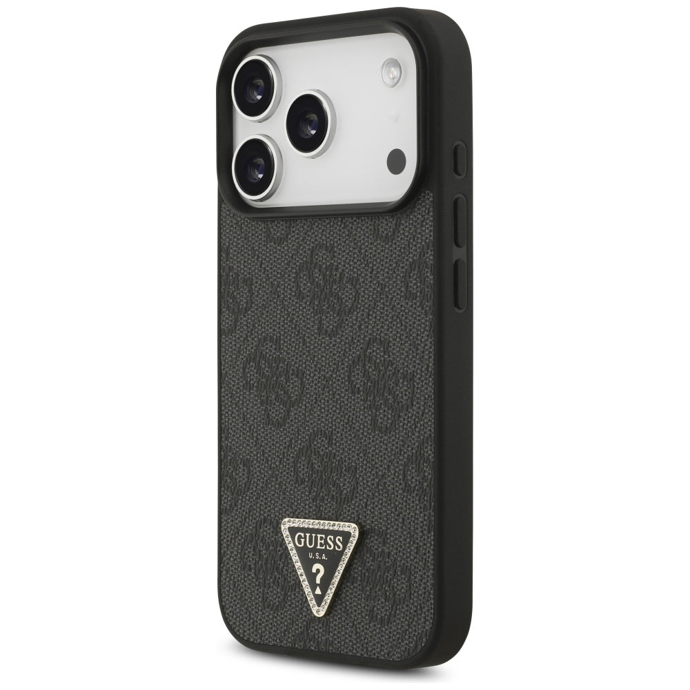 MagSafe-etui til Apple iPhone 18 Pro / 17 Pro, Guess, 4G Triangle Strass, Sort