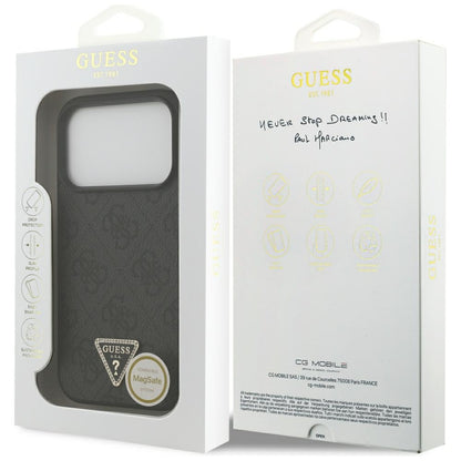 MagSafe-etui til Apple iPhone 18 Pro / 17 Pro, Guess, 4G Triangle Strass, Sort