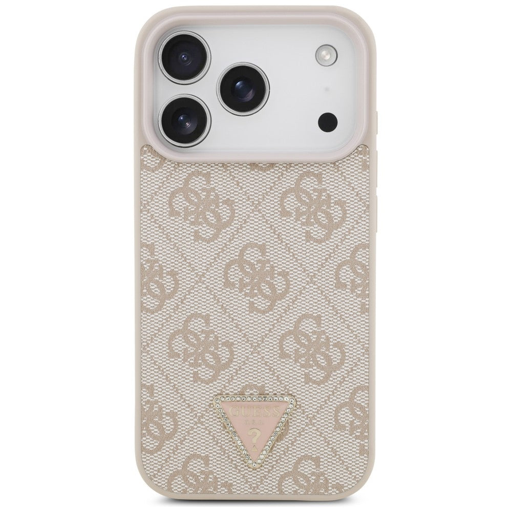 MagSafe-etui til Apple iPhone 18 Pro / 17 Pro, Guess, 4G Triangle Strass, Pink