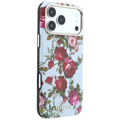 MagSafe-cover til Apple iPhone 18 Pro / 17 Pro, Guess, Blossom Roses Print, blå
