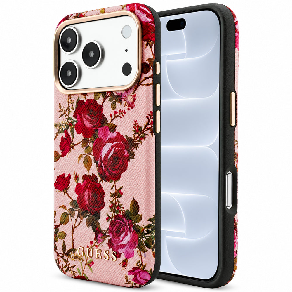 MagSafe-cover til Apple iPhone 18 Pro / 17 Pro, Guess, Blossom Roses Print, Pink