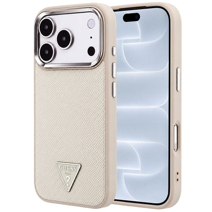 MagSafe-etui til Apple iPhone 18 Pro / 17 Pro, Guess, Grained Triangle Logo, Beige