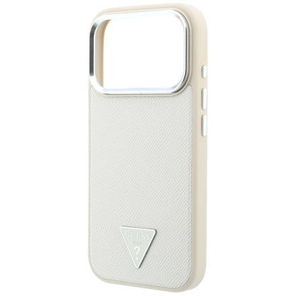 MagSafe-etui til Apple iPhone 18 Pro / 17 Pro, Guess, Grained Triangle Logo, Beige