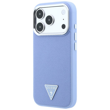 MagSafe-etui til Apple iPhone 18 Pro / 17 Pro, Guess, Grained Triangle Logo, Bleu