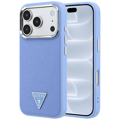MagSafe-etui til Apple iPhone 18 Pro / 17 Pro, Guess, Grained Triangle Logo, Bleu