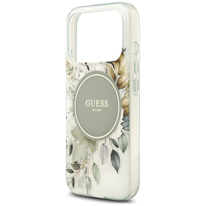 MagSafe-cover til Apple iPhone 18 Pro / 17 Pro, Guess, IML Flower & Tonal Circle, grøn