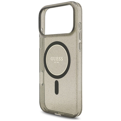 MagSafe-cover til Apple iPhone 18 Pro / 17 Pro, Guess, IML Glitter with Pearl Strap, sort