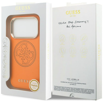 MagSafe-etui til Apple iPhone 18 Pro / 17 Pro, Guess, Perforated 4G, Orange