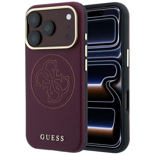 MagSafe-etui til Apple iPhone 18 Pro / 17 Pro, Guess, Perforated 4G, Vinrød