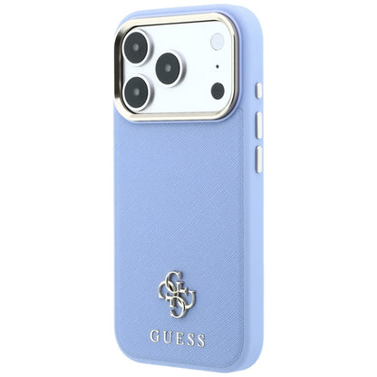 MagSafe Case for Apple iPhone 18 Pro / 17 Pro, Guess, Saffiano Small 4G Classic, Blue