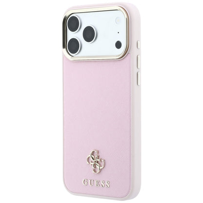 MagSafe-cover til Apple iPhone 18 Pro / 17 Pro, Guess, Saffiano Small 4G Classic, Pink