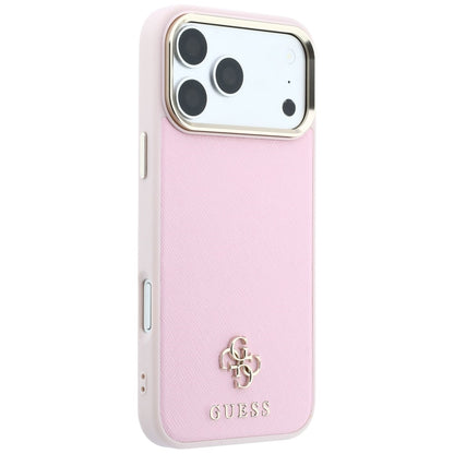 MagSafe-cover til Apple iPhone 18 Pro / 17 Pro, Guess, Saffiano Small 4G Classic, Pink