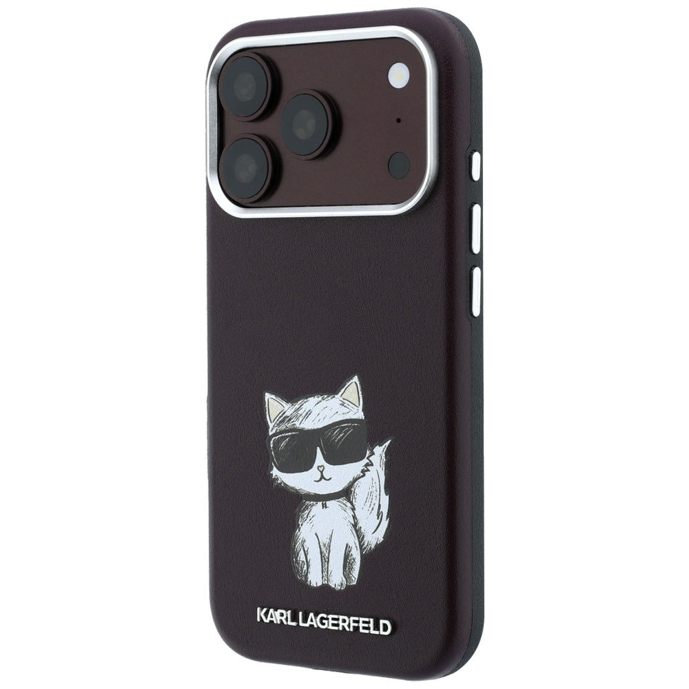 MagSafe-etui til Apple iPhone 18 Pro / 17 Pro, Karl Lagerfeld, Choupette Sketch, Vinrød
