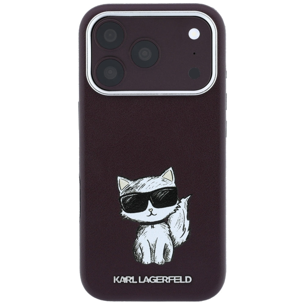 MagSafe-etui til Apple iPhone 18 Pro / 17 Pro, Karl Lagerfeld, Choupette Sketch, Vinrød