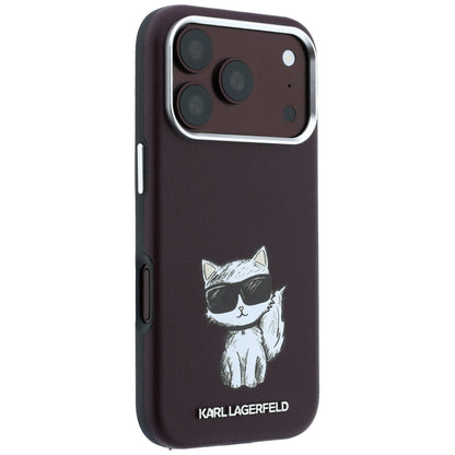 MagSafe-etui til Apple iPhone 18 Pro / 17 Pro, Karl Lagerfeld, Choupette Sketch, Vinrød