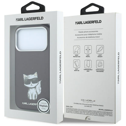 MagSafe-etui til Apple iPhone 18 Pro / 17 Pro, Karl Lagerfeld, Choupette Sketch, Vinrød