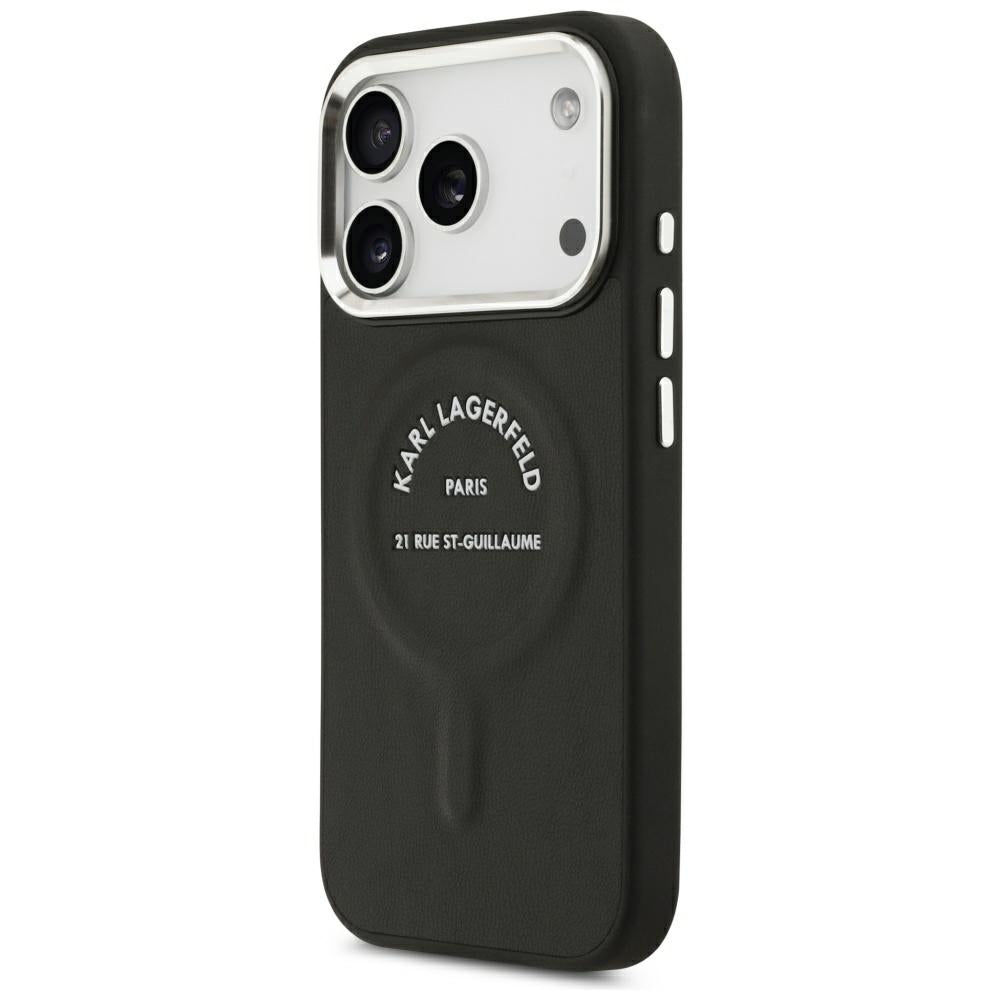 MagSafe-etui til Apple iPhone 18 Pro / 17 Pro, Karl Lagerfeld, EMB. Ring med Karl RSG-logo, Sort