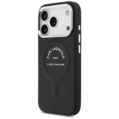 MagSafe-etui til Apple iPhone 18 Pro / 17 Pro, Karl Lagerfeld, EMB. Ring med Karl RSG-logo, Sort