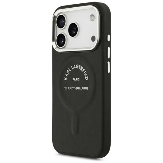 MagSafe-etui til Apple iPhone 18 Pro / 17 Pro, Karl Lagerfeld, EMB. Ring med Karl RSG-logo, Sort